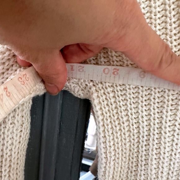 Brandy Melville Cotton Knit V-Neck Pullover Juliet Sweater Varsity Stripe Cuffs - Picture 7 of 8